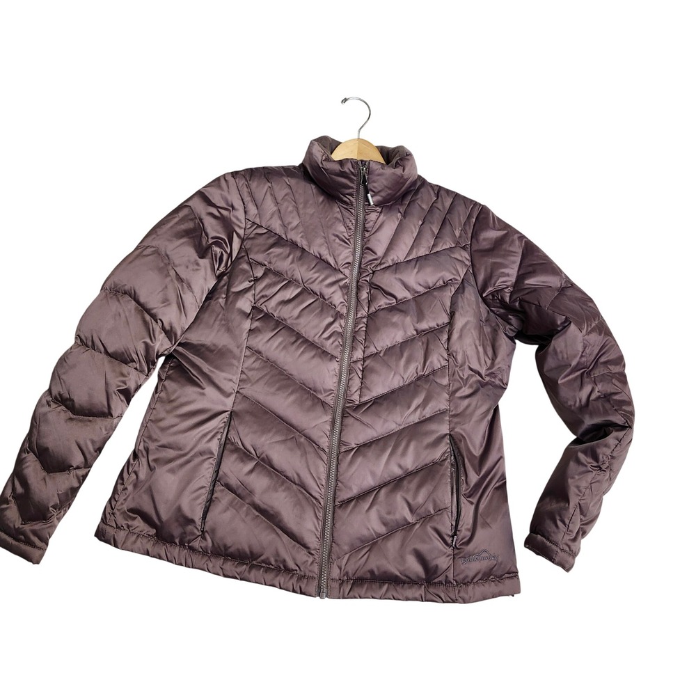Eddie Bauer Women's Premium Quality Goose Down Puffer Jacket Full Zip Mauve Sz M